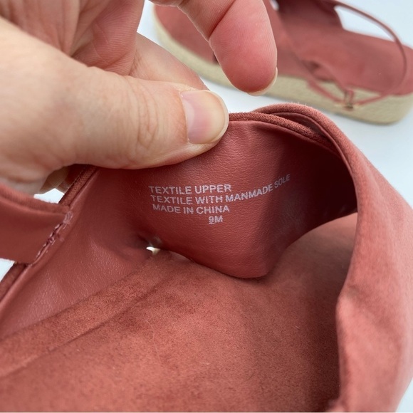 LOFT Platform‎ Strappy Espadrille Criss Cross Summer Sandals Salmon Pink 9 NWOT - Picture 2 of 8